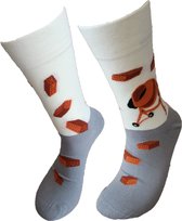 Verjaardag cadeau - Grappige sokken - Cement molen afbeelding Sokken - Bouw sokken - Leuke sokken - Vrolijke sokken - Luckyday Socks - Cadeau sokken - Socks waar je Happy van wordt