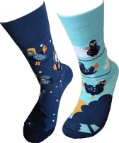 Verjaardag cadeau - Duif afbeelding - Grappige sokken - Duiven sokken - Mismatch Sokken - Leuke sokken - Vrolijke sokken - Luckyday Socks - Cadeau sokken - Socks waar je Happy van wordt - Maat 35-38