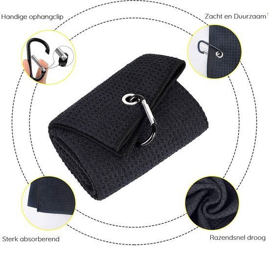 Golf handdoek – Snel drogend – Met handige haak