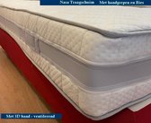 Aloe Vera - Tweepersoons Matras 3D -POCKET NASA traagschuim 7 ZONE 21 CM - Met handgrepen en Biez - 140x220/21