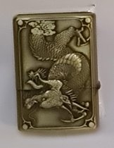 Aansteker benzine -brushed brass - (model zippo)Draak M