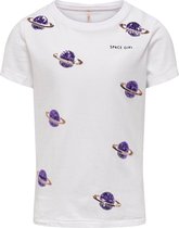 Only t-shirt meisjes - wit - KONkita - maat 134/140