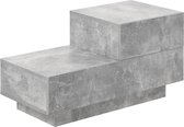 Nachtkastje - Met 2 lades - Model "rechts" - Kleur hoogglans beton kleurig - Afmeting (BxDxH) 70 x 35 x 38 cm