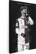 Artaza Canvas Schilderij Paulo Dybala bij Juventus - 40x60 - Poster Foto op Canvas - Canvas Print