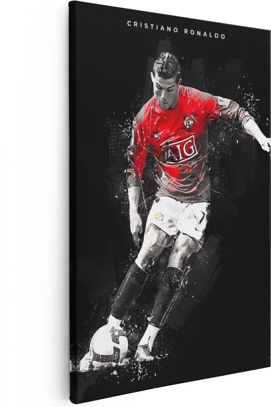 Artaza Canvas Schilderij Cristiano Ronaldo bij Manchester United - 80x120 - Groot - Muurdecoratie - Canvas Print