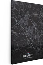 Artaza - Peinture sur Canevas - Carte de la ville de Heerlen en noir - 80x120 - Petit - Photo sur Toile - Impression sur Toile