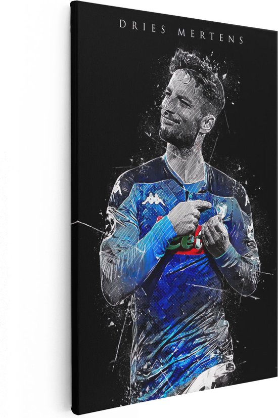 Artaza Canvas Schilderij Dries Mertens bij Napoli - 40x60 - Poster Foto op Canvas - Canvas Print