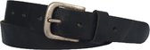 Leren Heren Riem – Leren Dames Riem -  Zwart - 3,5 cm breed - Maat 95 - totale lengte 110 – Met Nikkelvrije Gesp - 100% Leer