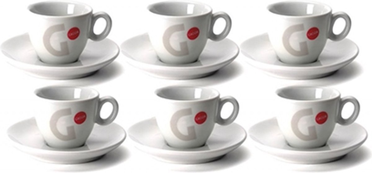 Gaggia espressokopjes 6 luxe kopjes met schotel