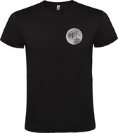 Zwart t-shirt met klein 'BitCoin print' in Grijze tinten size 4XL