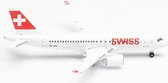 Herpa Airbus vliegtuig A220-100 Swiss International Air Lines Ascona 7cm, schaal 1:500