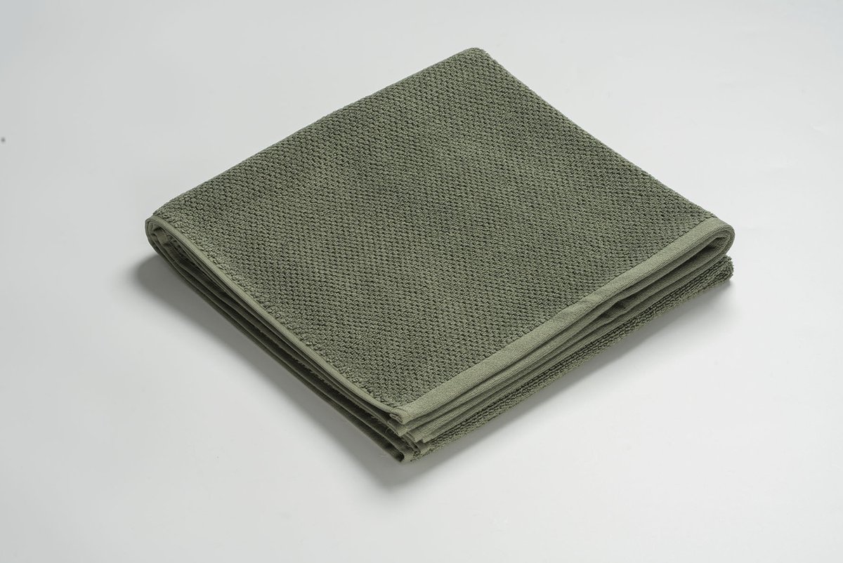 MAROYATHOME - UNO - Handdoek - 50x100 cm - Fairtrade Katoen - Vintage Green - Groen
