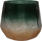 Oneiro’s Luxe Waxinelichthouder  VASE Groen - Ø17x15 cm - kaarsenhouders - kaarsenhouder - waxinehouder - decoratie – woonaccessoires – theelichthouder – zwart – goud – zilver