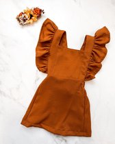 Little koekies - Salopette dress Caramel 62 -  hippe baby - voorjaar - babyrok - Salopette dress