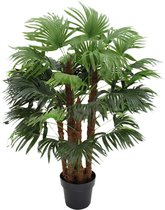 Kunst palmboom RHAPIS natuurlijke stam - H93 cm