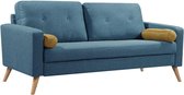 Driezitsbank TATUM van stof - Blauw L 182 cm x H 83 cm x D 81 cm