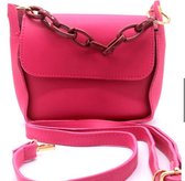 Dielay - Tas Dames - Ketting - PU Kunstleer - 20x15x6 cm - Roze