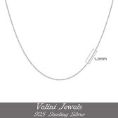 Velini jewels-ROLO925F-1.2mm-925 Zilver Ketting- 90 cm
