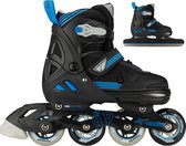 Bol.com Nijdam Inline Skates Combo - Blue Blaze - Verstelbaar - Noren IJzers - Zwart - Blauw - Maat 33 - 36 aanbieding