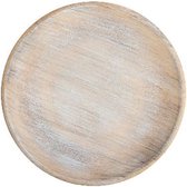 Schaal - Wandbord - set 2 Ø 35x3cm/ Ø 45x3cm - Sierbord van MDF hout - Geveegd wit - Boho style  - Bohemian