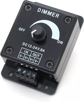 LED Dimmer 12-24V/8A zwart
