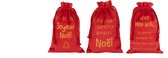 J-Line Zak Kerst Frans Velvet Rood Small Assortiment Van 3/ Set van 9 stuks