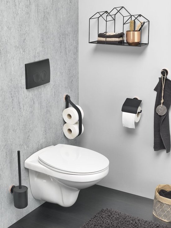 Tiger Urban - Brosse WC avec support autoportante - Noir