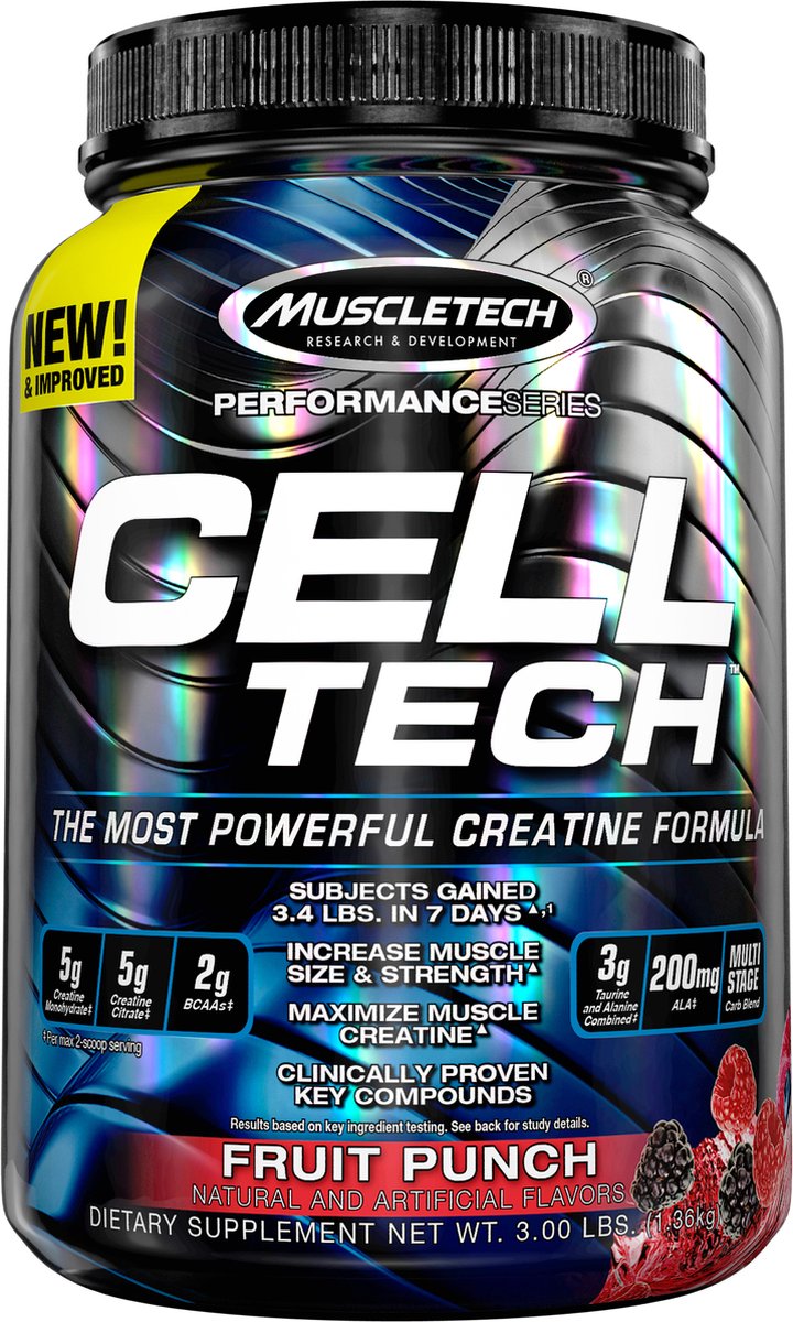MuscleTech Cell-Tech Aminozuren - Fruit Punch - 1,36 kg