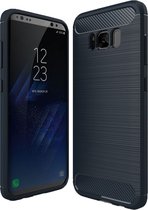 Samsung Galaxy S8 Hoesje - Mobigear - Brushed Slim Serie - TPU Backcover - Blauw - Hoesje Geschikt Voor Samsung Galaxy S8