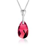 Montebello Ketting Pia DZ412H - Swarovski® Druppel - 925 Zilver Gerhod. - 16mm - 42cm