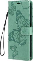 Xiaomi Mi 10T Lite Hoesje - Mobigear - Butterfly Serie - Kunstlederen Bookcase - Turquoise - Hoesje Geschikt Voor Xiaomi Mi 10T Lite