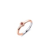 Gisser Jewels - Ring R373RBR - roségoud verguld zilver - bruine steen in gladomzetting - maat 50