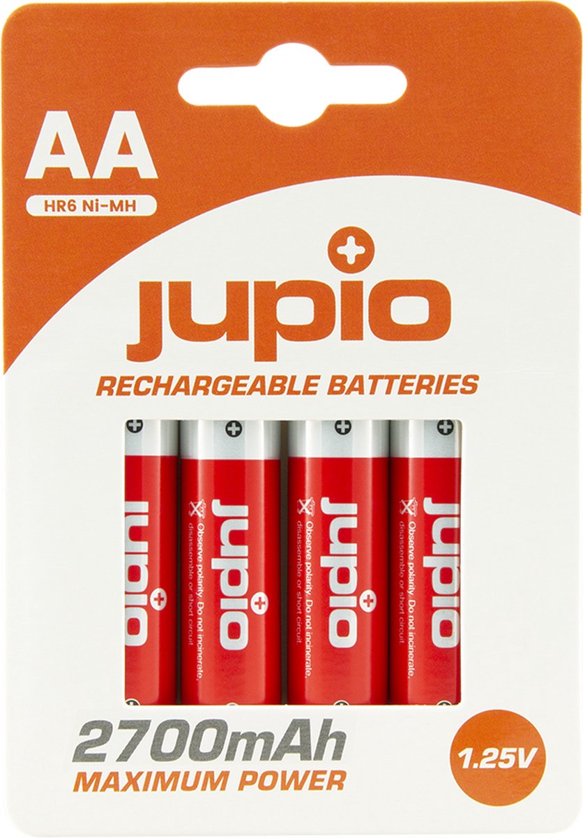 Jupio Rechargeable Batteries AA 2700 mAh 4 pcs VPE-10 - Batterijen Oplaadbaar