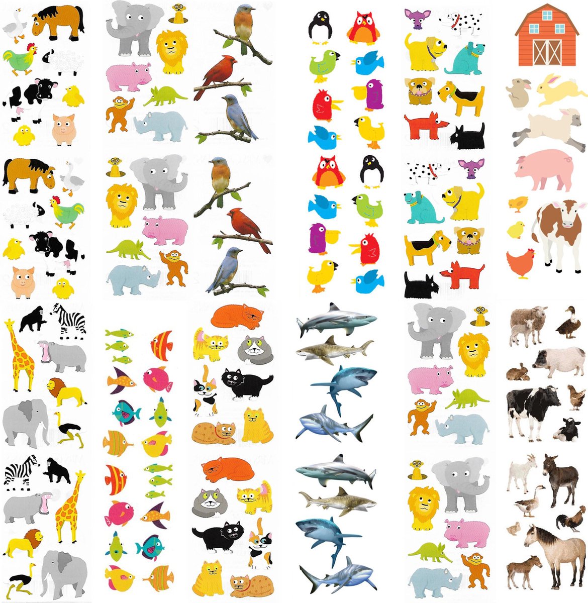 Dierenvriendjes Stickerpakket – 171 Dierenstickers voor Spelen, Belonen & Knutselen