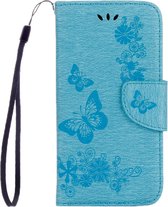 Mobigear Bookcase Cover Vlinders Blauw Samsung Galaxy A5 (2017)