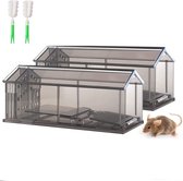 Rattenval | Muizenval | Herbruikbaar | 2 Stuks | Met Reinigingsborstel | Keuken | Huis | Tuin