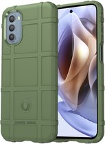 Motorola Moto G31 / Moto G41 Hoesje - Rugged Shield TPU Gelcase - Groen - GSM Hoesje - Telefoonhoesje Geschikt Voor: Motorola Moto G31 / Motorola Moto G41