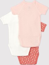 Petit Bateau Set van 3 babybody's in biokatoen Meisjes Rompertje - Maat 50