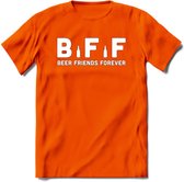 Bier BFF T-Shirt | Unisex Kleding | Dames - Heren Feest shirt | Drank | Grappig Verjaardag Cadeau tekst | - Oranje - 3XL