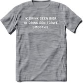 Tarwe smoothie Bier T-Shirt | Unisex Kleding | Dames - Heren Feest shirt | Drank | Grappig Verjaardag Cadeau tekst | - Donker Grijs - Gemaleerd - 3XL