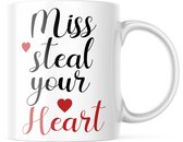 Valentijn Mok met tekst: Miss steal your heart | Valentijn cadeau | Valentijn decoratie | Grappige Cadeaus | Koffiemok | Koffiebeker | Theemok | Theebeker