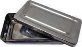 MEDLUXY - Instrumentendoos met klem deksel RVS - 20cm x 10cm x 4cm