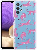 Hoesje Geschikt voor Samsung Galaxy A32 5G Roze Cheeta's