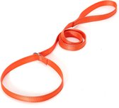 Luxe sliplijn - oranje - 140 cm – reflecterend - trainingslijn voor honden - slip ketting – hondenriem - met soft grip – perfect voor hondentraining