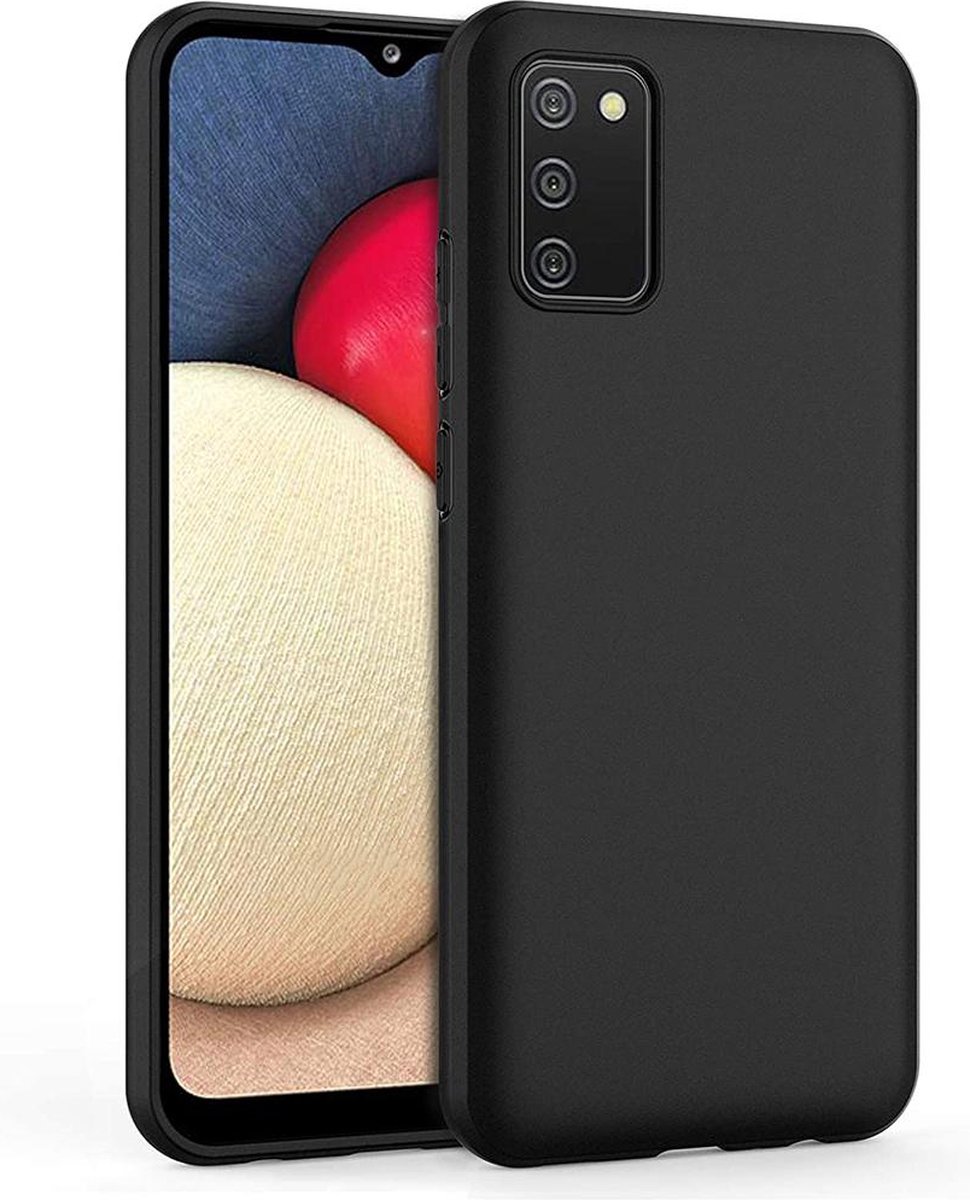Soft Backcover Hoesje Geschikt voor: Samsung Galaxy A03s Silicone - Zwart - ZT Accessoires