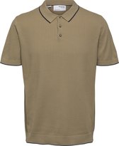 SELECTED HOMME BLACK SLHHANK SS KNIT BUTTON POLO B  Trui - Maat M