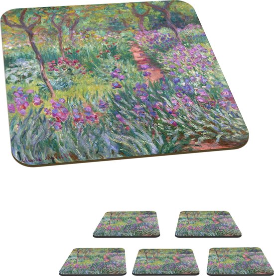 Onderzetters voor glazen De tuin van de kunstenaar te Giverny Schilderij van...