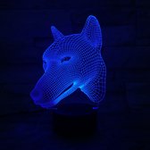 3D Led Lamp Met Gravering - RGB 7 Kleuren - Vos