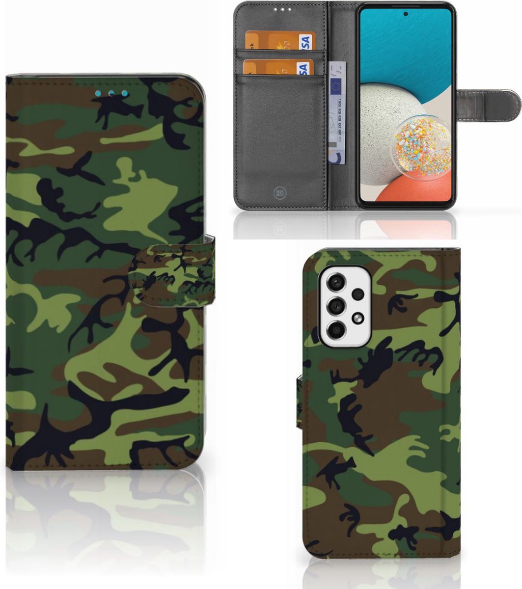Samsung Galaxy A53 Telefoon Hoesje Army Dark