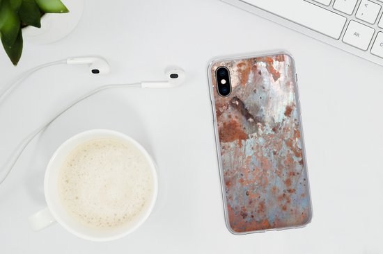 Coque iPhone X - Métal - Rouille - Argent - Coque de téléphone en Siliconen